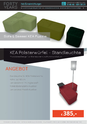 Angebot KEA Polsterwürfel - Standleuchte aus der Kollektion Kea Puzzle von der Firma HKB Büroeinrichtungen GmbH Husum